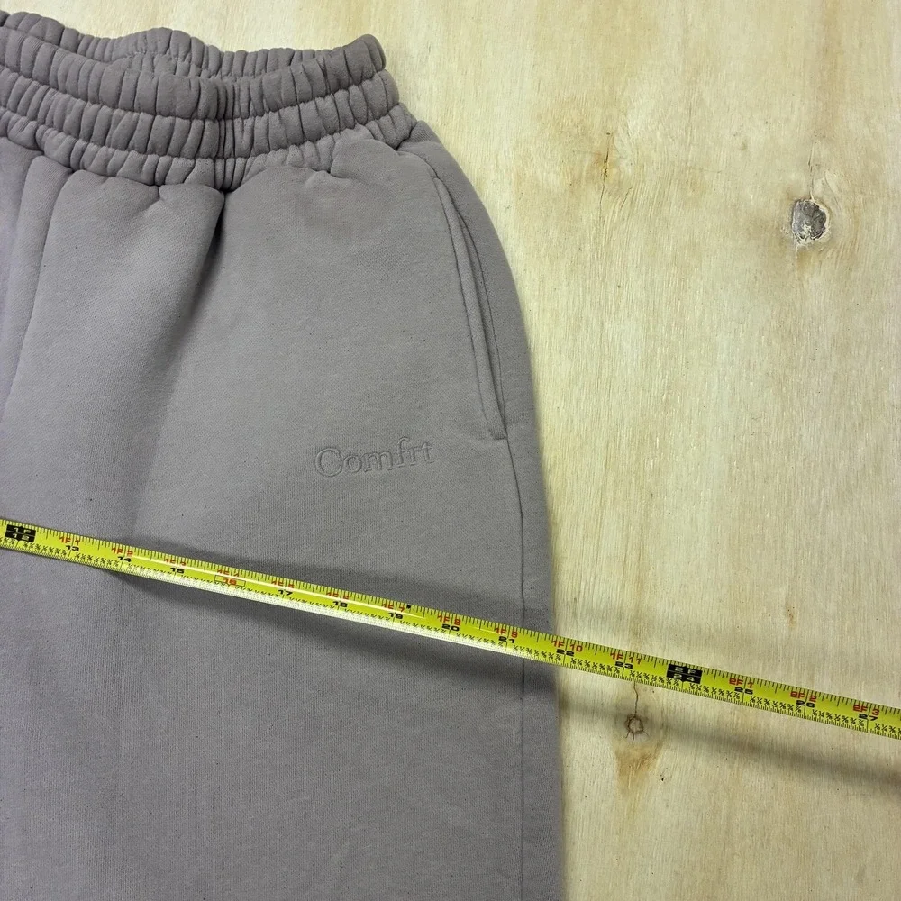 COMFRT Sweatpants Mens Medium Brown Fleece Elastic Waist Pockets Cuffed